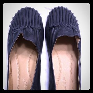 Chocolat Blu leather pintuck flats